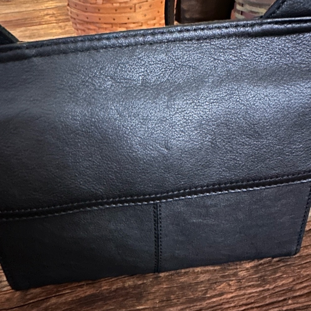 Brighton 🖤 Black Leather Double compartment Crossbody Bag - Vintage!! - Picture 2 of 5